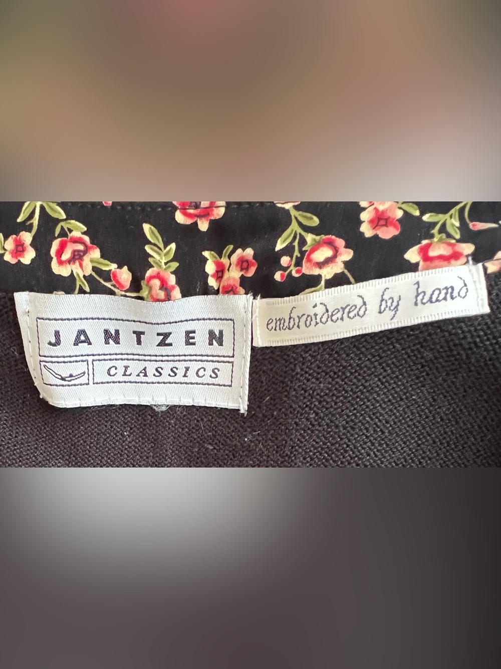 Jantzen Black Floral Embroidered Cardigan - Picture 2 of 2